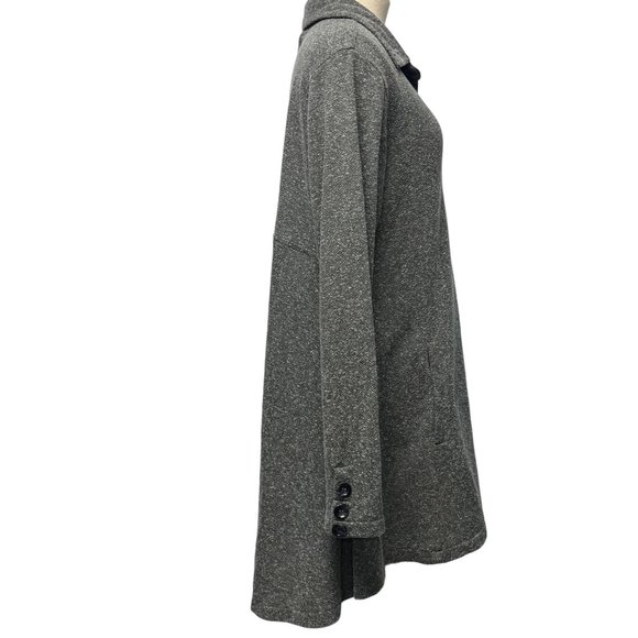 Avani del Amour XL Gray Lagenlook Boho 3D Textile Art Appliqued Knit Jacket - Picture 3 of 11